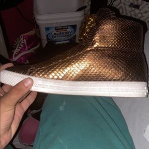Versace gold snakeskin sneakers